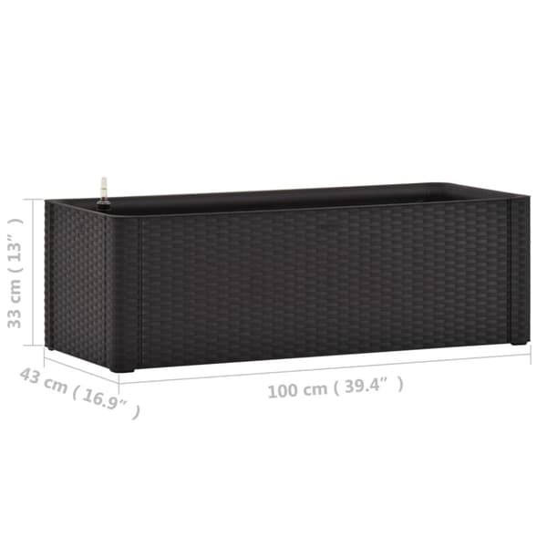 vidaXL højbed med automatisk vandingssystem 100x43x33 cm antracitgrå
