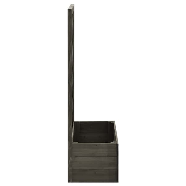 vidaXL Blomsterkasse med espalier grå 50x25x90 cm heltre gran