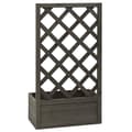 Miniatyrbilde 4 av 6: vidaXL Blomsterkasse med espalier grå 50x25x90 cm heltre gran