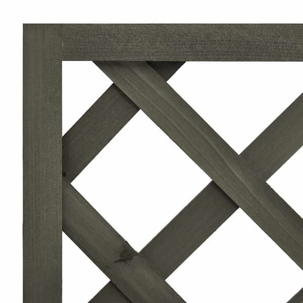 vidaXL Blomsterkasse med espalier grå 50x25x90 cm heltre gran