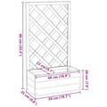 Miniatyrbilde 6 av 6: vidaXL Blomsterkasse med espalier grå 50x25x90 cm heltre gran