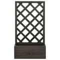 Miniatyrbilde 2 av 6: vidaXL Blomsterkasse med espalier grå 50x25x90 cm heltre gran