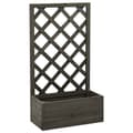 Miniatyrbilde 1 av 6: vidaXL Blomsterkasse med espalier grå 50x25x90 cm heltre gran