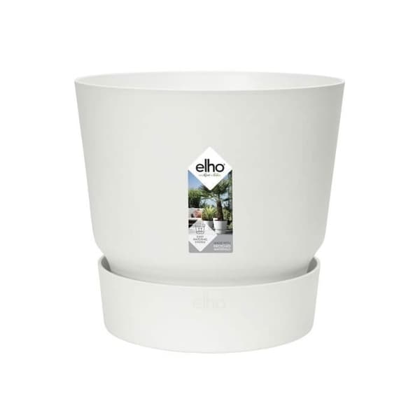 ELHO Rund blomkruka Greenville 40 - Utomhus - Ø 39 x H 36,8 cm - Vit