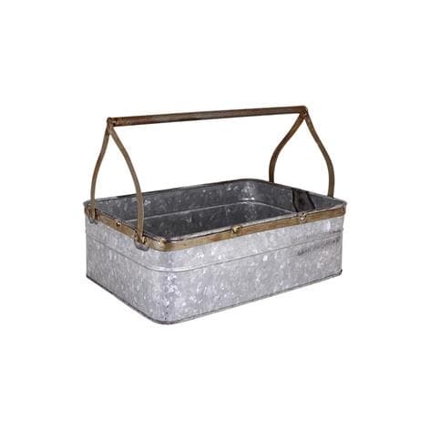 Bricklåda m. Fast Handtag Zink/Rost Liten