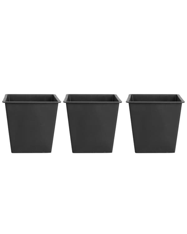 Altakasteluruukku musta synteettinen materiaali 42 x 42 x 38 cm neliö 3 kpl setti sisälle ulos