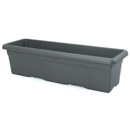 PLASTIKEN Rektangulär planter - 100 X 44 cm - Antracit