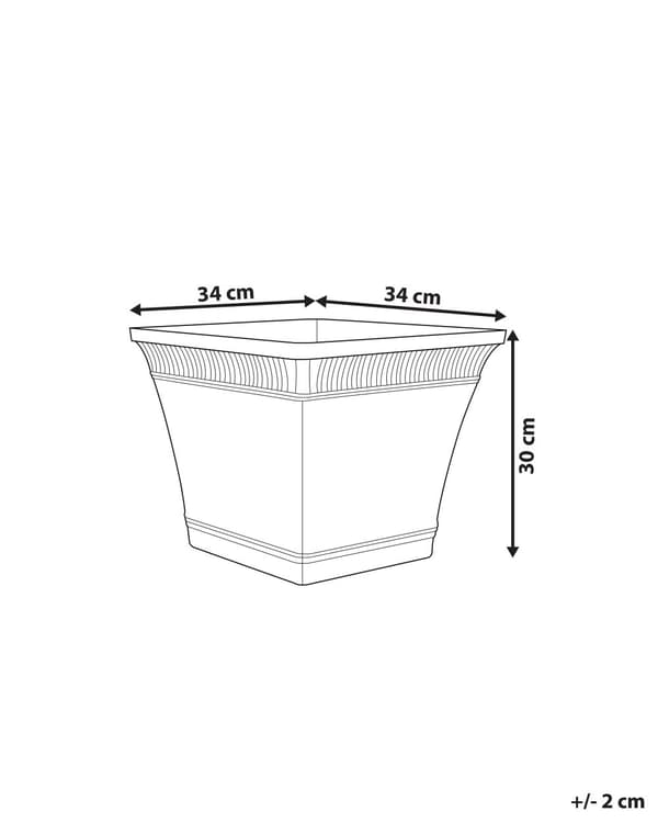 Plantekrukke Lyserød Stenblanding Polyresin 34 x 34 x 30 cm Firkantet Urtepotteskjuler Frost UV Bestandig Afløbshuller til Terrasse Udendørs