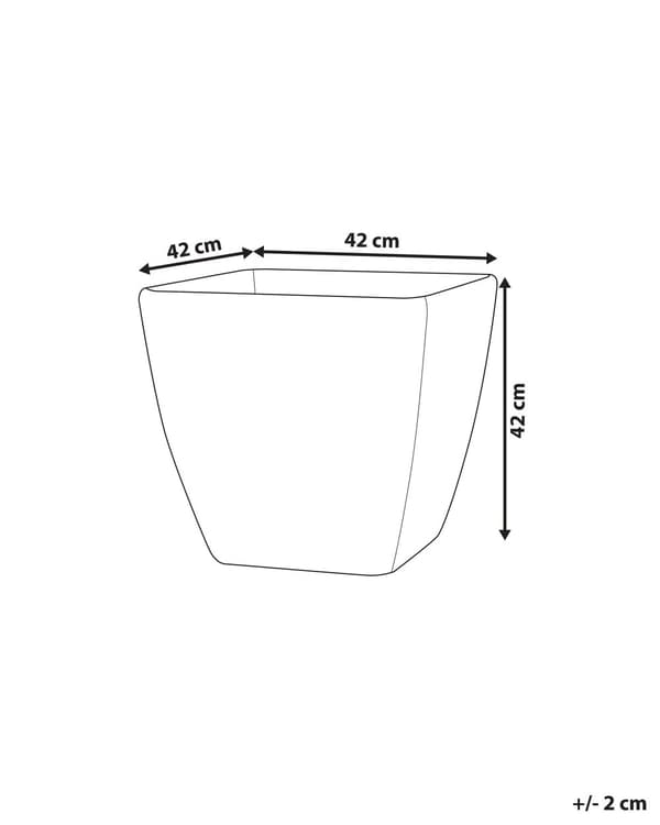 Plantekrukke Mørkegrå Stenblanding Polyresin 42 x 42 x 42 cm rektangulær rund UV-resistent med afløbshuller til både inde- og udendørsbrug