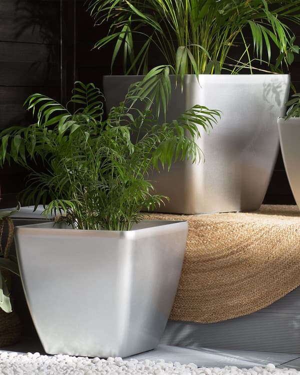 Plantepottepotteplanter Sølv fiberler Højglans udendørs 49 x 49 cm Alvejr