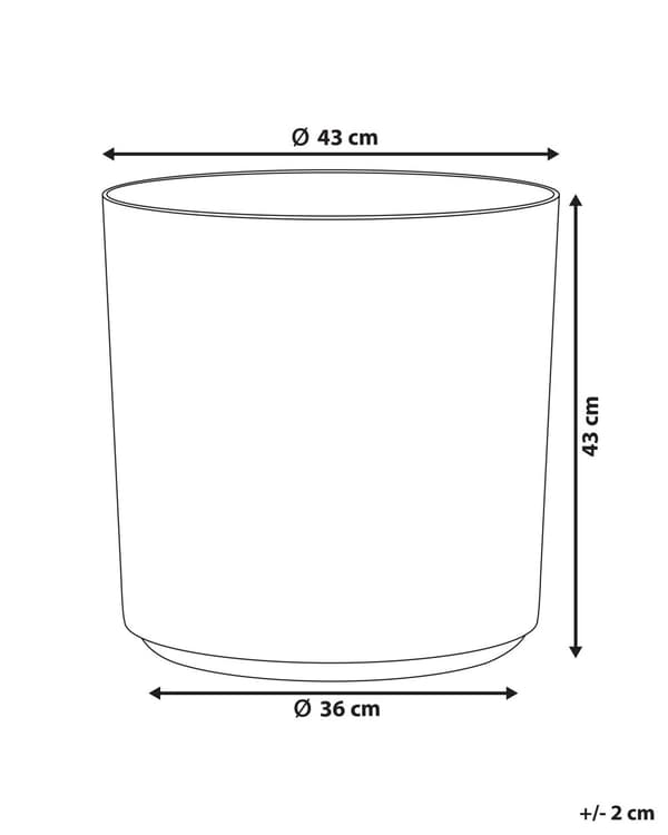 Blomsterkrukke ø 43 cm Grå