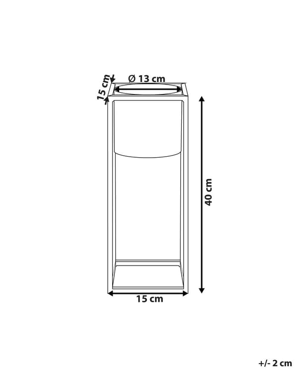 Plantestativ Sort Jern 15 x 15 x 40 cm Indendørs- og Udendørsbrug Urtepotte Rektangulær UV-Resistent Moderne Industriel Stående Plantekasse