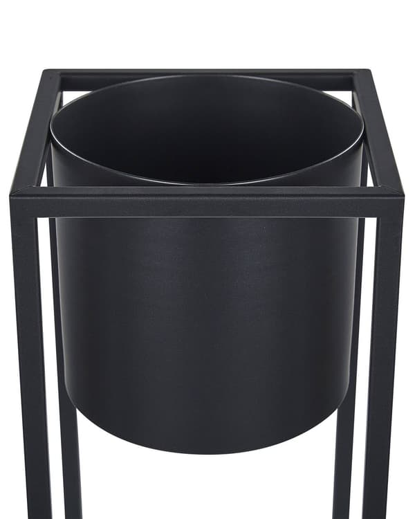 Plantestativ Sort Jern 15 x 15 x 40 cm Indendørs- og Udendørsbrug Urtepotte Rektangulær UV-Resistent Moderne Industriel Stående Plantekasse