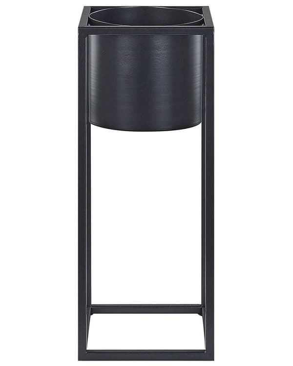 Plantestativ Sort Jern 15 x 15 x 40 cm Indendørs- og Udendørsbrug Urtepotte Rektangulær UV-Resistent Moderne Industriel Stående Plantekasse