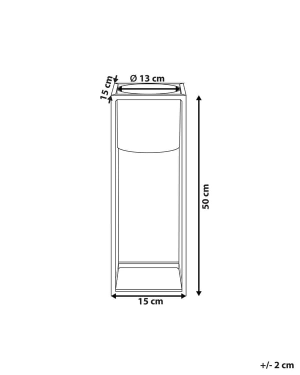 Plantestativ Sort jern 15 x 15 x 50 cm Indendørs- og Udendørsbrug Urtepotte rektangulær UV-resistent Moderne Industriel Stående Plantekasse