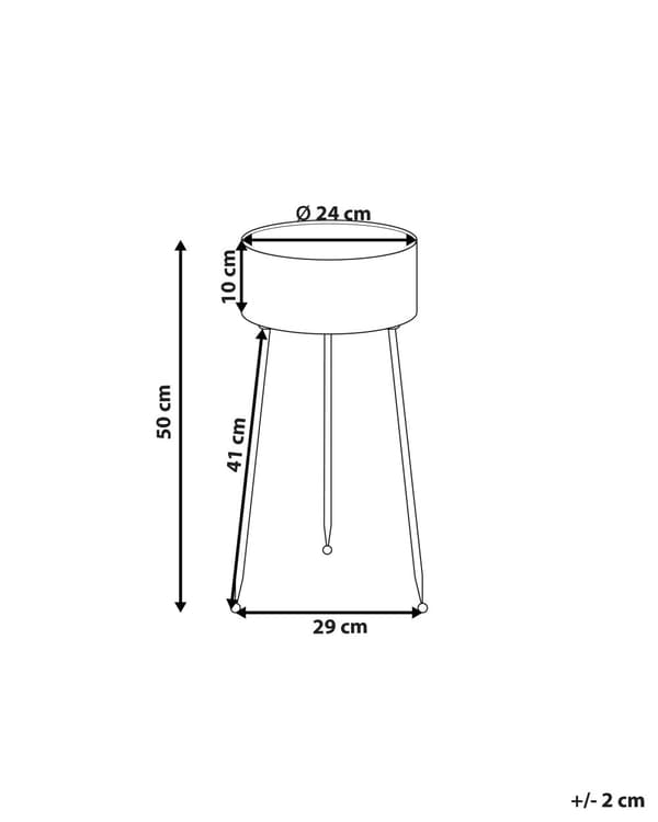 Plantestativ Sort Pulverlakeret Jern 29 x 26 x 50 cm Inde- og Udendørsbrug Trommeformet UV-resistent Moderne industriel Stående Plantekasse