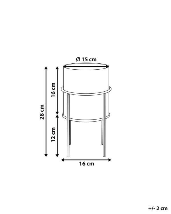 Plantestativ Guldjern 15 x 15 x 28 cm Indendørs Udendørs Metal Urtepotte UV-resistent Moderne Industriel Stående Plantekasse