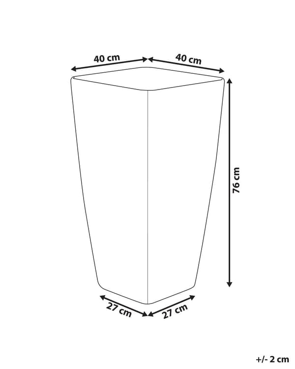 Plantekrukke Hvid Stenblanding 40 x 76 cm Høj Firkantet Blomsterkrukke Udendørs Design Urtepotteskjuler Vejr Bestandig til Terrasse Have Dekor
