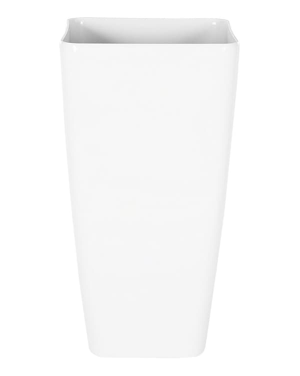 Plantekrukke Hvid Stenblanding 40 x 76 cm Høj Firkantet Blomsterkrukke Udendørs Design Urtepotteskjuler Vejr Bestandig til Terrasse Have Dekor