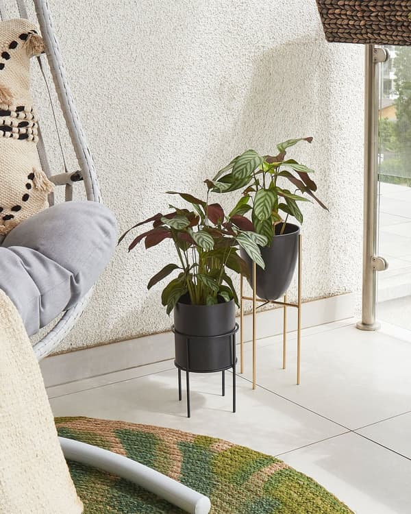 Växtställ Guld Järn 16 x 16 x 28 cm Inomhus Utomhus Metall Blomkruka UV-beständig Modern Industriell Stående