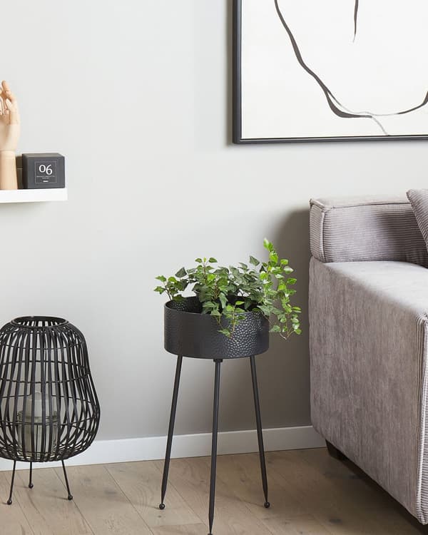 Växtställ Svart Järn 29 x 26 x 50 cm Inomhus Utomhus Metall Blomkruka Stativ Ben UV-beständig Modern Industriell Stående