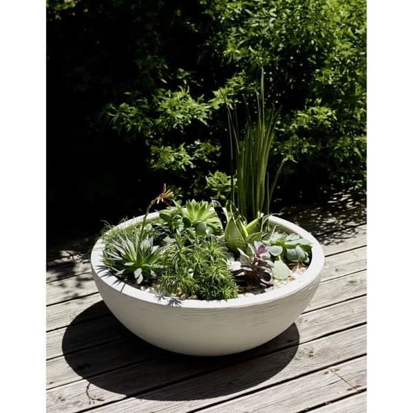 EDA Graphit tvättställskruka Ø59cm - Kapacitet 39L - Cerused vit