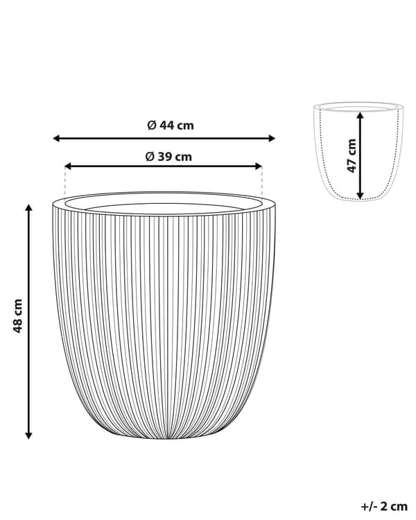 Blomkruka Beige Polyresin 48 x ø 44 cm Hög blomkruka Modern Minimalistisk Utomhus Inomhus Dekor Tillbehör