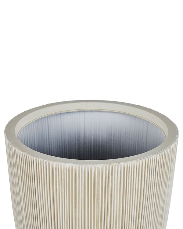 Blomkruka Beige Polyresin 48 x ø 44 cm Hög blomkruka Modern Minimalistisk Utomhus Inomhus Dekor Tillbehör
