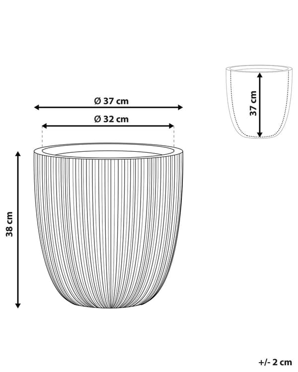 Blomkruka Grå Polyresin 38 x ø 37 cm Hög blomkruka Modern Minimalistisk Utomhus Inomhus Dekor Tillbehör