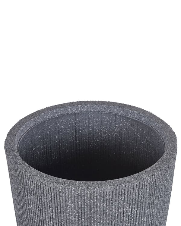Blomkruka Grå Polyresin 38 x ø 37 cm Hög blomkruka Modern Minimalistisk Utomhus Inomhus Dekor Tillbehör