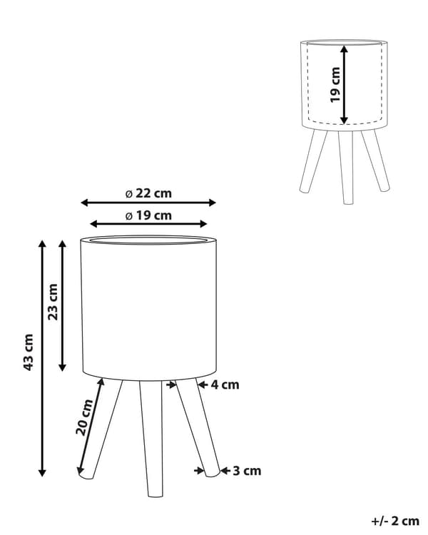 Plantestativ Magnesium Rund Massivt Træ Base Rustik Afrikansk Stil