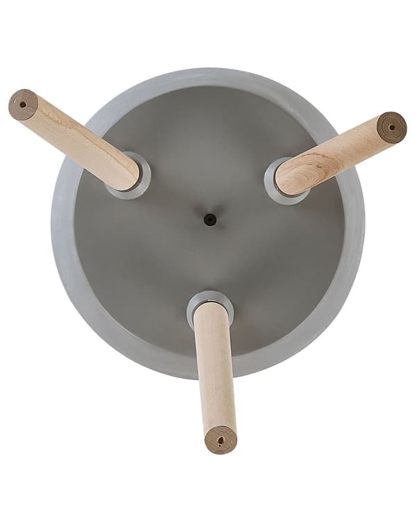 Växtställ Ljusgrå Magnesium Rund Massivträ Bas Boho Hög Kruka