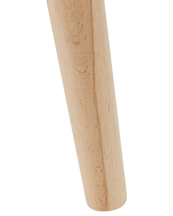 Blomkruka Grå Magnesium ⌀ 34 cm med vitt handmålat mönster och 3 ben i bokträ Rund Boho-kruka för inomhus och utomhusbruk