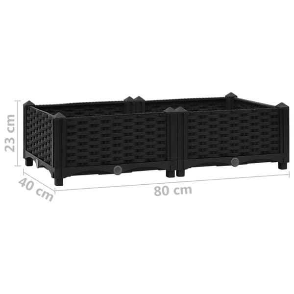 vidaXL højbed 80x40x23 cm polypropylen