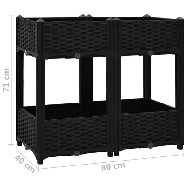 vidaXL højbed 80x40x71 cm polypropylen