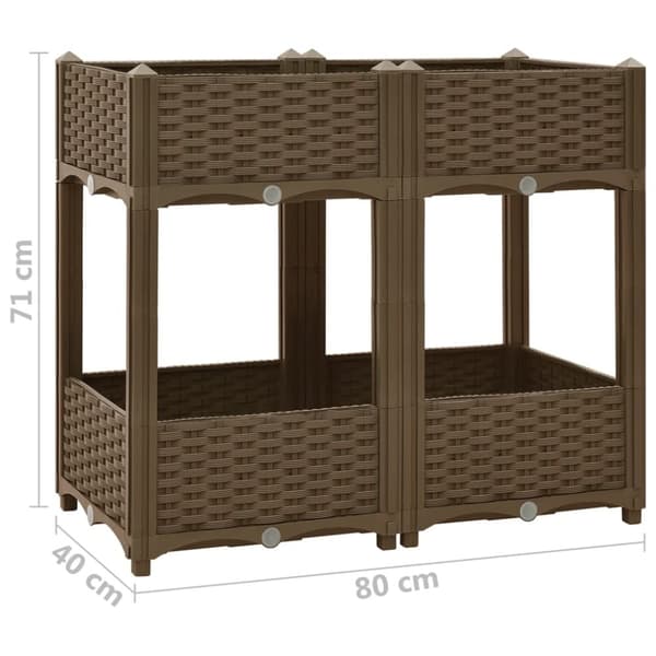 vidaXL Høybed 80x40x71 cm polypropylen