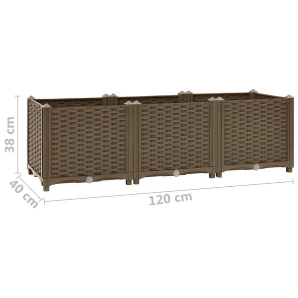 vidaXL Høybed 120x40x38 cm polypropylen