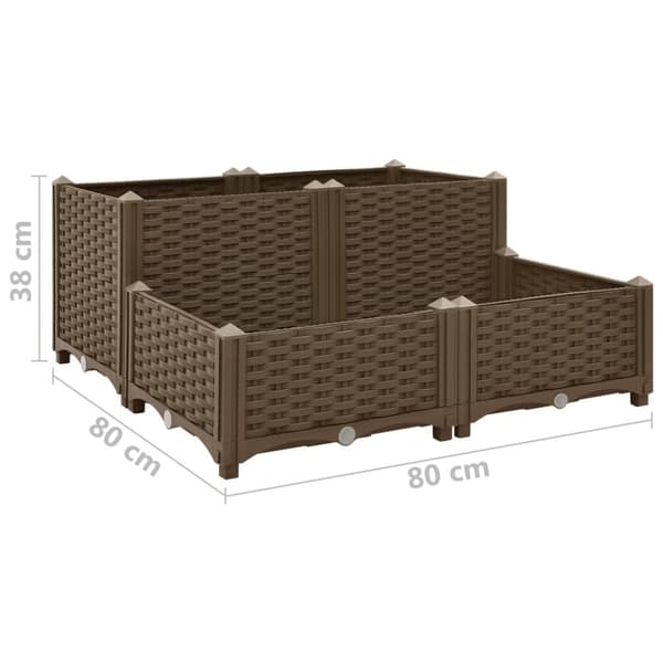 vidaXL højbed 80x80x38 cm polypropylen