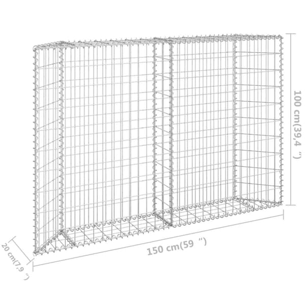vidaXL gabion-højbed 150x20x100 cm trapezformet galvaniseret stål