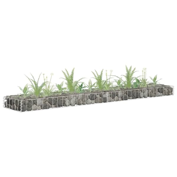vidaXL gabion-højbed 180x30x10 cm galvaniseret stål