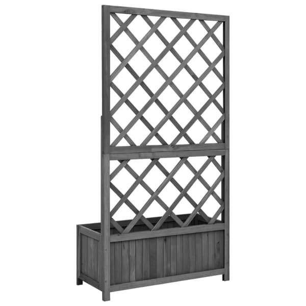 vidaXL plantekasse med espalier 70x30x135 cm massivt fyrretræ sort