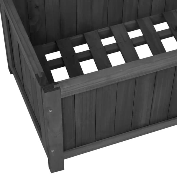 vidaXL Blomsterkasse med espalier svart 70x30x135 cm heltre gran