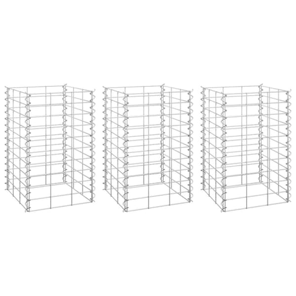 vidaXL Gabioner 3 st 30x30x50 cm järn