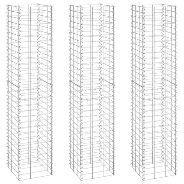 vidaXL Gabion høybed 3 stk 30x30x150 cm jern