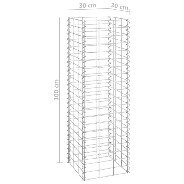 vidaXL Korotetut kivikorit 3 kpl 30x30x100 cm rauta