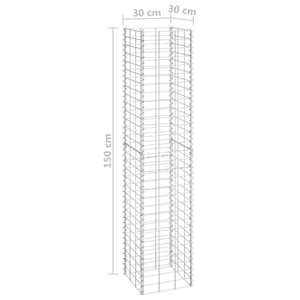 vidaXL gabion-højbede 4 stk. 30x30x50/100/150/200 cm jern