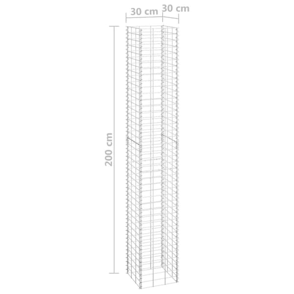 vidaXL gabion-højbede 4 stk. 30x30x50/100/150/200 cm jern