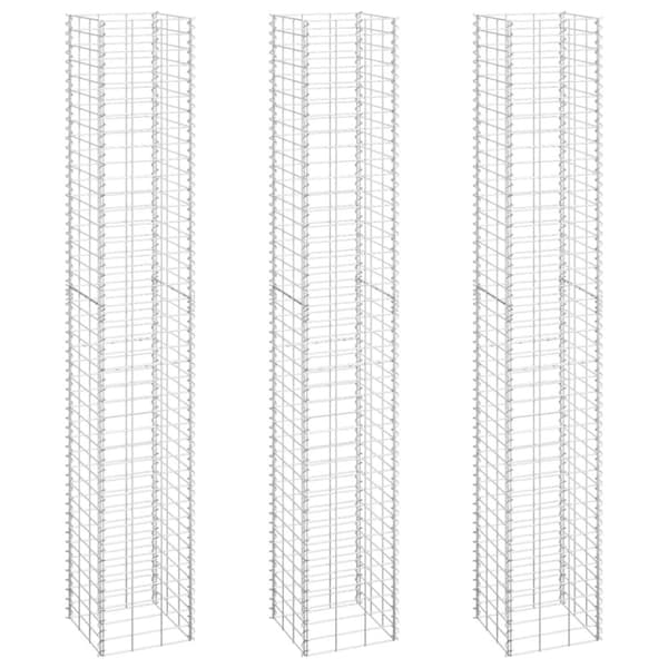 vidaXL gabion-højbede 3 stk. 30x30x200 cm jern