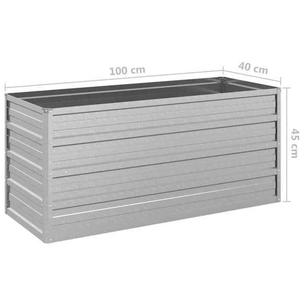vidaXL højbed 100x40x45 cm galvaniseret stål sølvfarvet