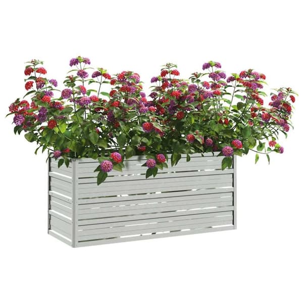 vidaXL Odlingslåda upphöjd galvaniserat stål 100x40x45 cm silver